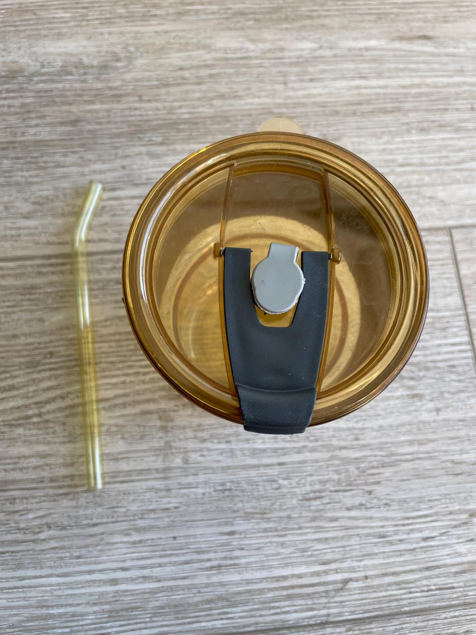 Vaso + bombilla vidrio